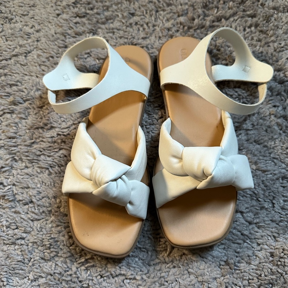 White Knotted Sandals